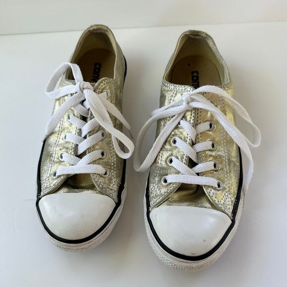 Converse Chuck Taylor All Star Low Top Sneakers in Metallic Gold - Picture 11 of 14